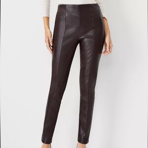 Faux Leather Seamed Legging